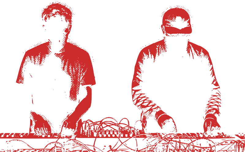 Kyle Dixon e Michael Stein di fronte, alla consolle